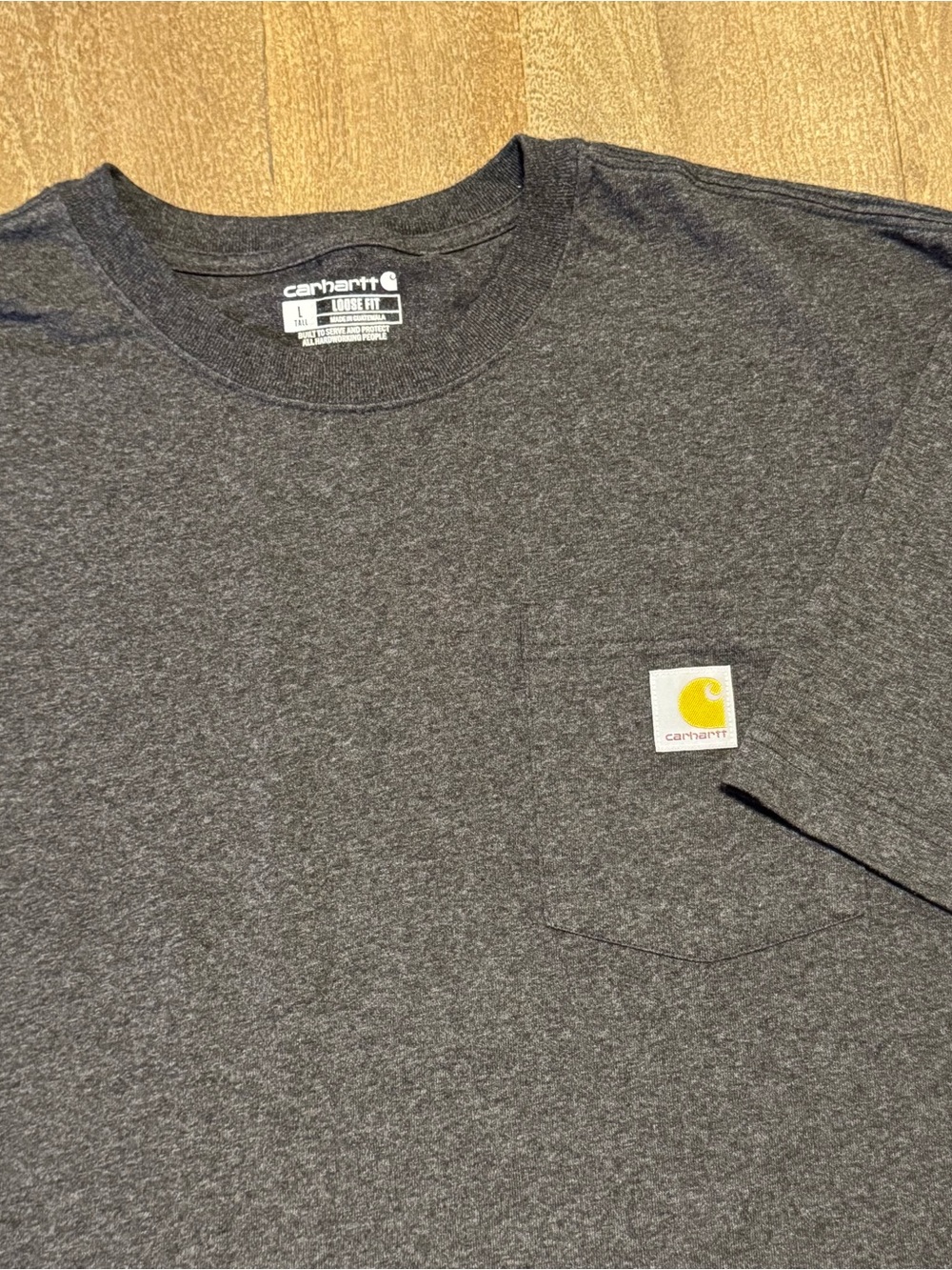 Carhartt Men’s Loose Fit Pocket Tee Crew Neck Gray Big & Tall Size L Tall
